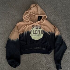 Pink Floyd Tan and Black cropped Hoodie size XL